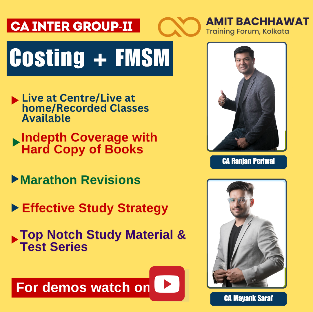 CA Inter Costing + FM & SM