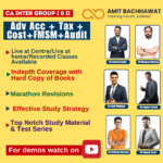 CA Inter Advanced Accounting + Tax + Costing + FMSM + Audit (A.M) (S.K)